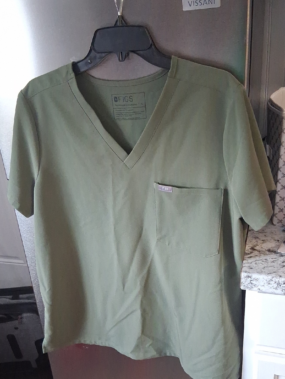 Figs Olive Green V-Neck Medical Top